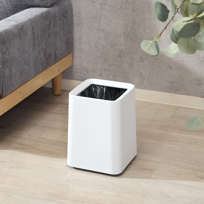 ゴミ箱 袋が隠せる 角形 11L WH ホワイト 完成品 W240×D240×H318mm 0.78kg fj-43000の画像