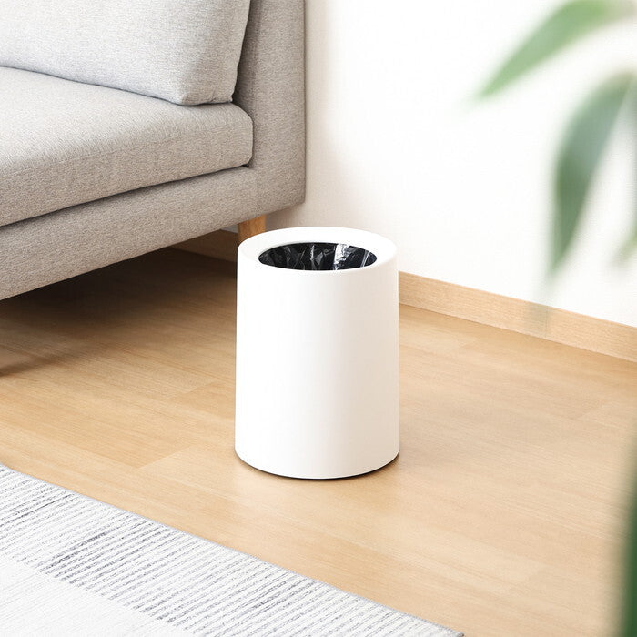 ゴミ箱 袋が隠せる 丸型 10L WH ホワイト 完成品 W242×D242×H308mm 0.62kg fj-43004の画像