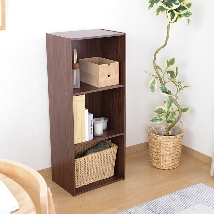 カラーボックス 3段 A4対応 ブラウン 組立品 W418×D290×H1020mm 10.3kg fj-43862の画像