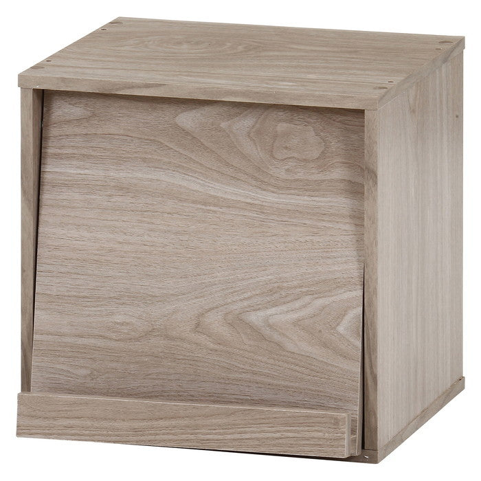 キューブ ボックス フラップ扉 アッシュグレー 幅345×奥行350×高さ345 fj-43898の画像