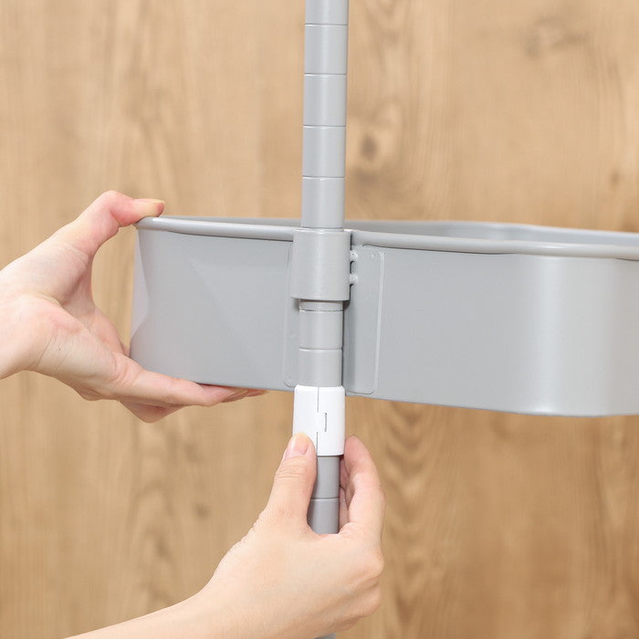 高さが調整できるワゴン マルシェ グレー MH-0302-3GY グレー 幅420×奥行360×高さ780mm fj-45067の画像