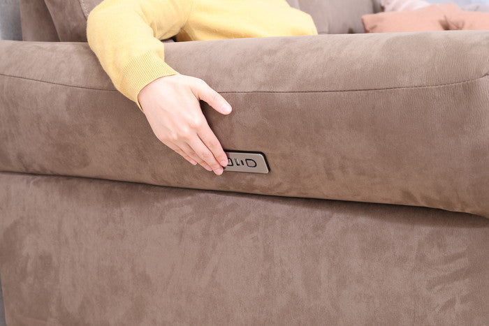 電動リクライナー FIRST ワイドラブ CM キャメル 幅1900×奥行990×高さ970mm fj-49118の画像