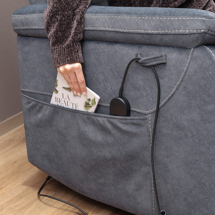 立ち上がりやすい電動リクライナー PEACE BGY YF-S8029 YF02 ブルーグレー fj-49124の画像