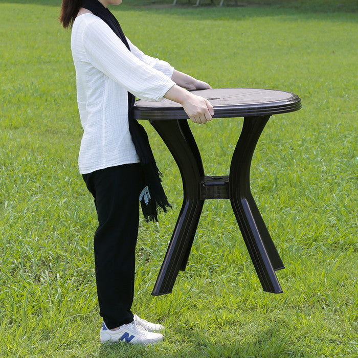 PC ラウンドテーブル アンジェロ ブラウン(12279) ブラウン 幅670×奥行670×高さ730mm fj-49916の画像