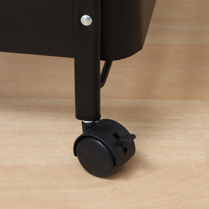 組立て楽な 折畳める 折りたたみ フォールディング ワゴン スパーク ブラック 艶消 幅433×奥行276×高さ732 fj-50615の画像