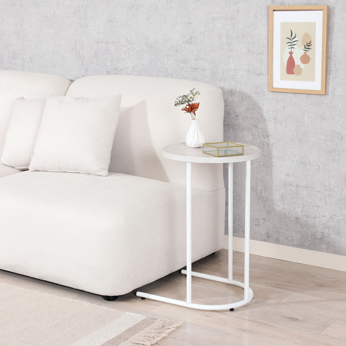Chamill サイドテーブル ホワイト 白 幅340×奥行388×高さ535 fj-50719の画像