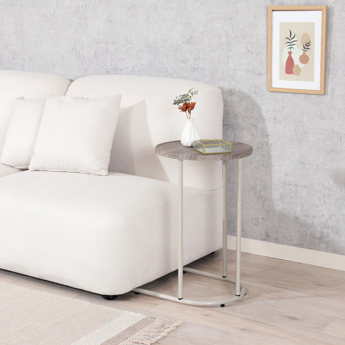 Chamill サイドテーブル グレージュ 幅340×奥行388×高さ535 fj-50720の画像