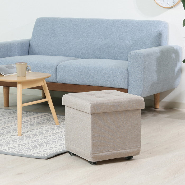 ベルク フォールディングスツール ベージュ キャスター付き W38 HS-HGW01 折りたたみ fj-51300の画像