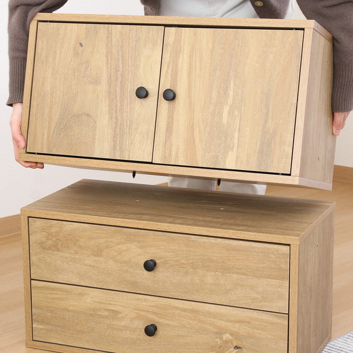 EZBO コネクトボックス 扉付き NA EZ-CB60DR ナチュラル 幅600×奥行320×高さ310mm fj-51408の画像