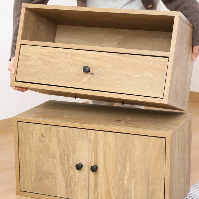 EZBO コネクトボックス 引出1杯 NA EZ-CB601D ナチュラル 幅600×奥行320×高さ310mm fj-51410の画像