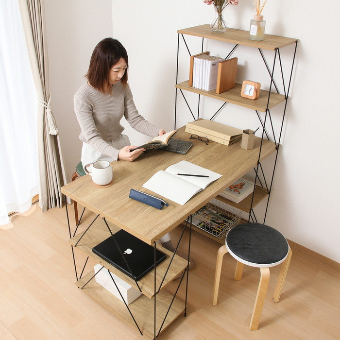 EZBO ワイヤーデスク NA EZ-WDK120 ナチュラル 幅1220×奥行620×高さ1360mm fj-51413の画像