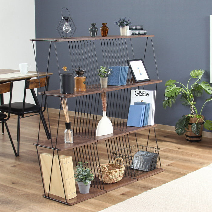 EZBO ワイヤーディスプレイラック MBR EZ-DP120 ミディアムブラウン 幅1184×奥行404×高さ1175mm fj-51414の画像