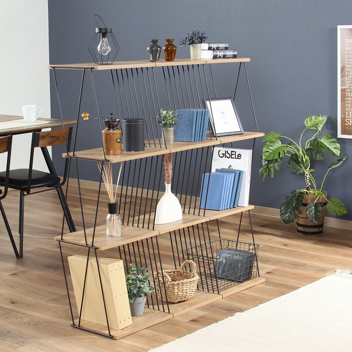 EZBO ワイヤーディスプレイラック NA EZ-DP120 ナチュラル 幅1184×奥行404×高さ1175mm fj-51415の画像