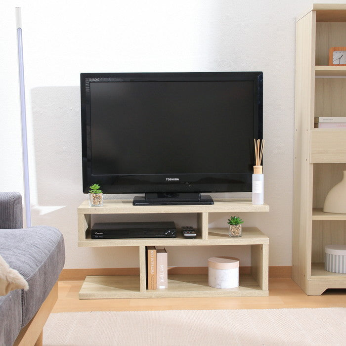 S字型テレビ台 TV台 80幅 オーク H5143 オーク 幅792×奥行295×高さ384mm fj-51488の画像