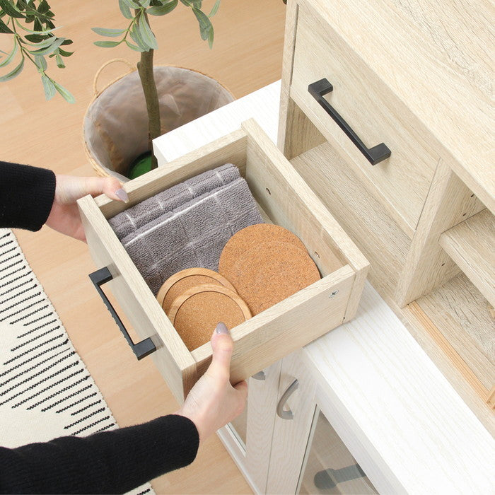 カウンター上収納ラック 80幅 オーク L1038 オーク 幅800×奥行220×高さ290mm fj-51494の画像