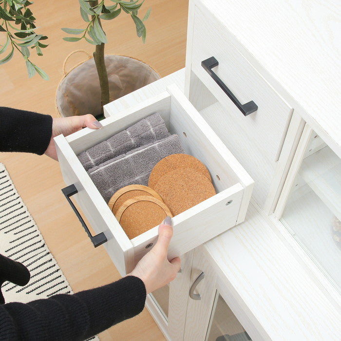 カウンター上収納ラック 80幅 オークWH L1038 オークホワイト 幅800×奥行220×高さ290mm fj-51495の画像