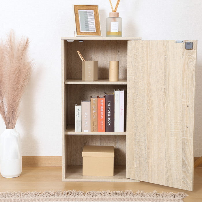 鍵付き収納ボックス オーク FBC620 オーク 幅390×奥行310×高さ720mm fj-52275の画像