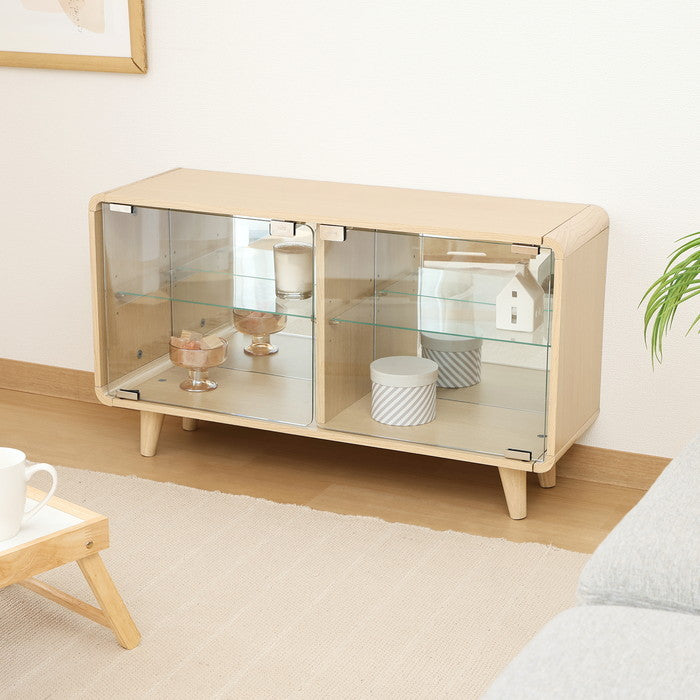 コレクションシェルフ クレール ワイド オークナチュラル FBC666-1 ナチュラルオーク 幅795×奥行250×高さ460mm fj-52295の画像