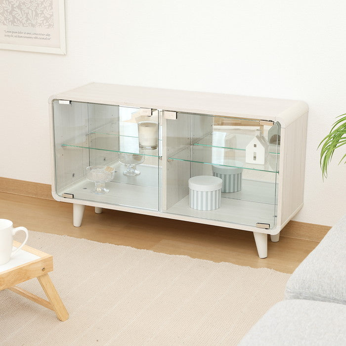 コレクションシェルフ クレール ワイド ホワイトウォッシュ FBC666-1 ホワイトウォッシュ 幅795×奥行250×高さ460mm fj-52296の画像