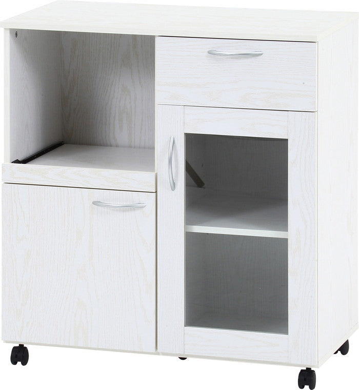 キッチンワゴン オークWH 6535 オークホワイト 幅768×奥行398×高さ840mm fj-52303の画像