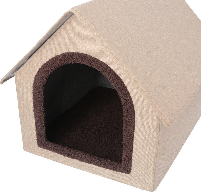 ペットハウス 三角屋根 Lサイズ BE ベージュ 530×590×495 fj-53716の画像