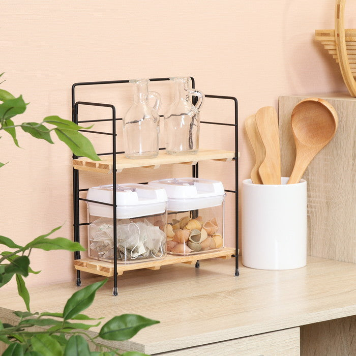 ウッド ミニ シェルフ BK ブラック 幅240×奥行105×高さ295 fj-55002の画像