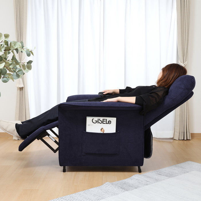 電動リクライナー SIMPLE 1P FB102 NV FB102 CS14 ネイビー 幅770×奥行820×高さ1040mm fj-63203の画像