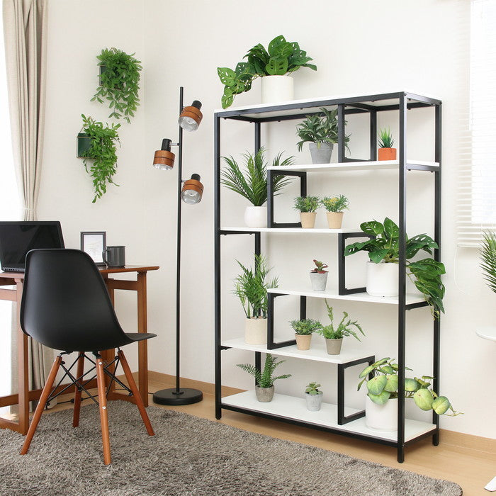 ディスプレイシェルフ BK ブラック 幅1000×奥行290×高さ1420mm fj-63760の画像