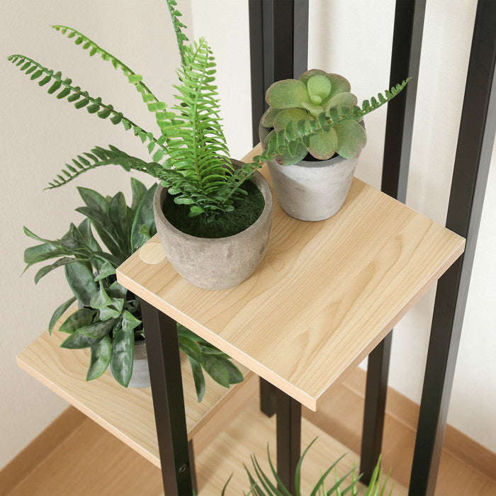 ディスプレイラック スタンド タワー BK ブラック 幅400×奥行400×高さ1400mm fj-63761の画像