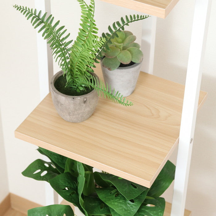 ディスプレイラック スタンド スリム WH ホワイト 幅300×奥行300×高さ1500mm fj-63766の画像