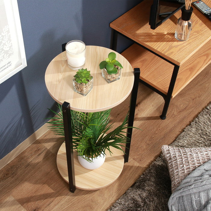 ディスプレイラック スタンド2段 BK ブラック 幅310×奥行330×高さ600mm fj-63769の画像