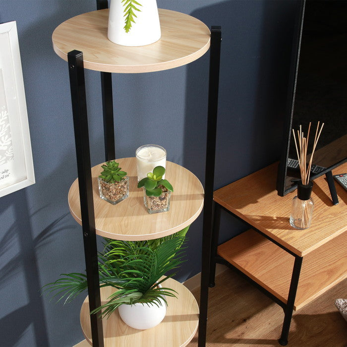 ディスプレイラック スタンド4段 BK ブラック 幅310×奥行330×高さ1200mm fj-63773の画像