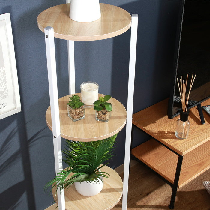 ディスプレイラック スタンド4段 WH ホワイト 幅310×奥行330×高さ1200mm fj-63774の画像