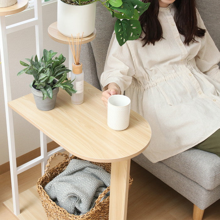 ディスプレイサイドテーブル W64 WH ホワイト 幅640×奥行500×高さ1200mm fj-63775の画像