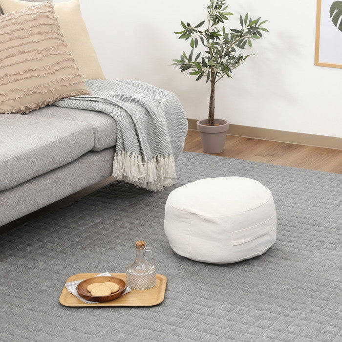 収納できる クッション カバー シュシュ まるS IV アイボリー 幅380×奥行380×高さ170 fj-65081の画像