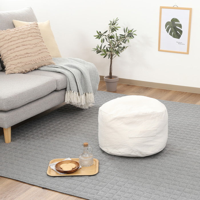 収納できる クッション カバー シュシュ まるM IV アイボリー 幅500×奥行500×高さ280 fj-65084の画像