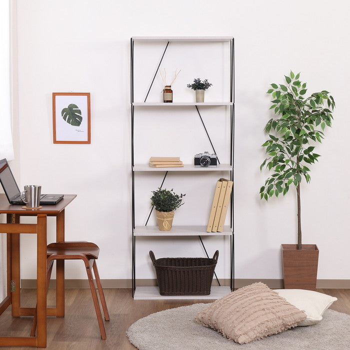 EZBO ワイヤーラック5段 60幅 ホワイトオーク ホワイトウォッシュ 幅610×奥行310×高さ1555 fj-67328の画像