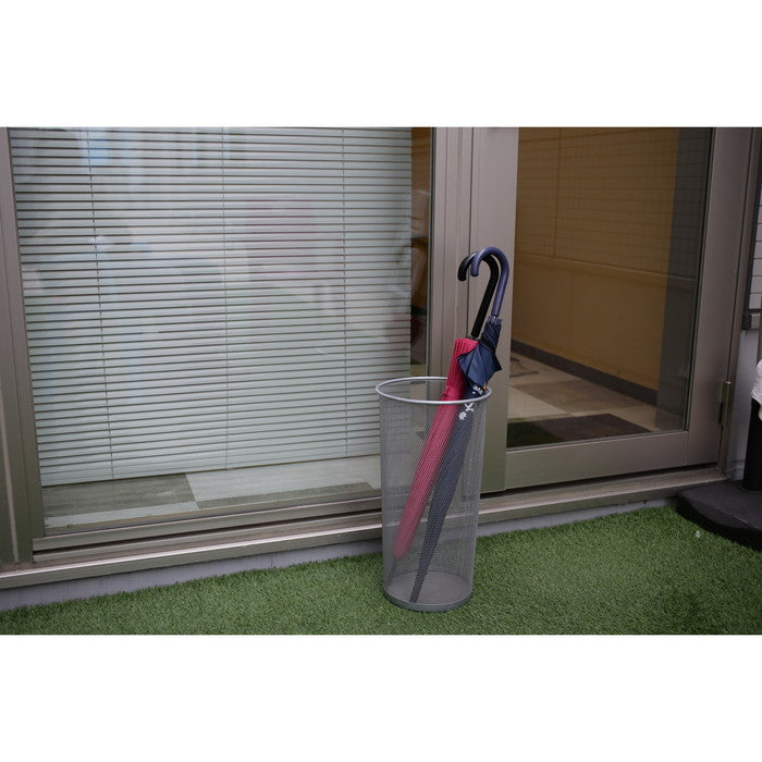 メッシュ 傘立テ(大)(直径25.5x50)SV シルバー 255×255×500 fj-69289の画像