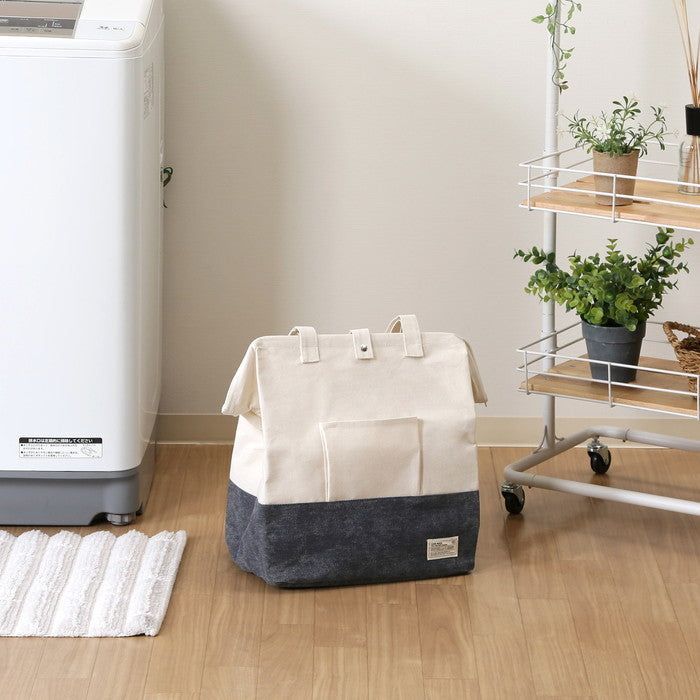 LB がまぐちランドリーバッグ NV ネイビー 幅370×奥行260×高さ420 fj-70342の画像