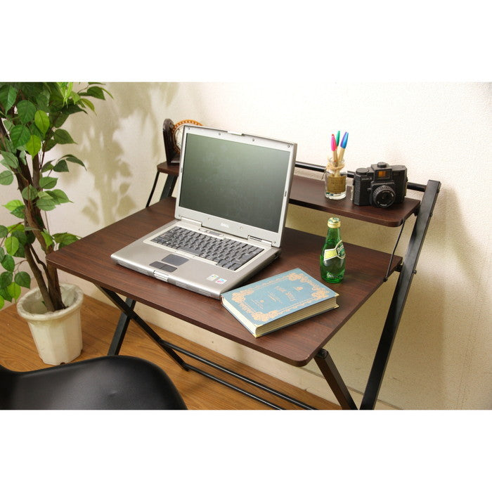 フォールディングワークデスク ダークブラウン/ブラック #2386-88 折りたたみ 折り畳み fj-70389の画像