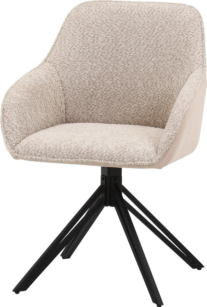 ダイニング 回転チェア ルナ BE DM942ABE ベージュ 幅580×奥行540×高さ830mm fj-70673の画像