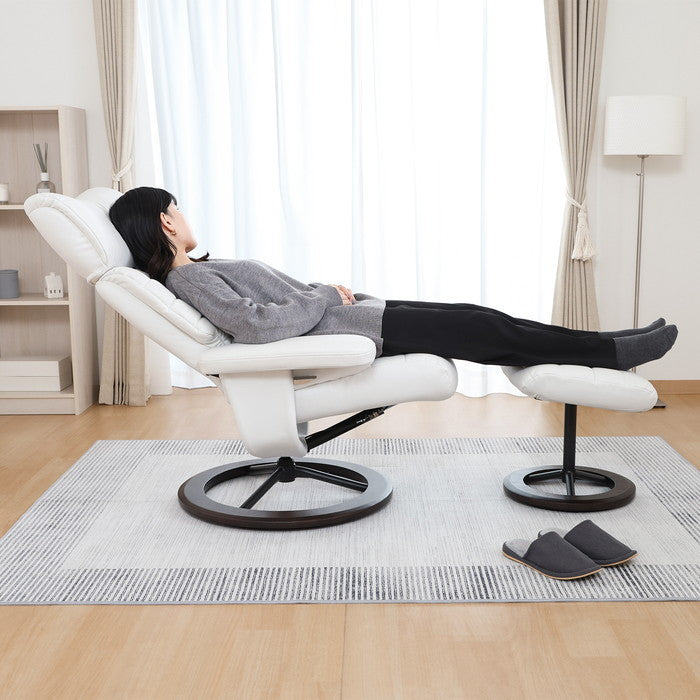 パーソナルチェアー オール WH ホワイト 幅810×奥行750?1200×高さ890?1130mm fj-70766の画像