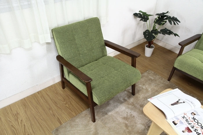 ファブリックソファー フレンズGR 1P 846 グリーン fj-71158の画像