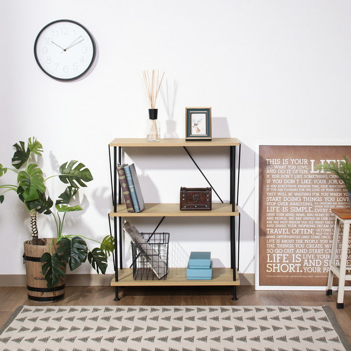 EZBOツイストロック オープンラック3段 OAK NA EZ-OP03 オークナチュラル 幅615×奥行306×高さ740mm fj-71887の画像