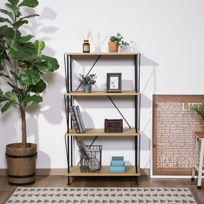 EZBOツイストロック オープンラック4段 OAK NA EZ-OP04 オークナチュラル 幅615×奥行306×高さ1065mm fj-71889の画像