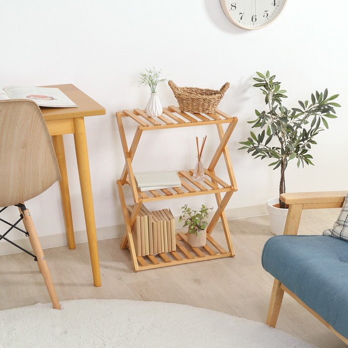 フォールディング ウッドラック リム 3段 NAxNA NAxNA 幅450×奥行270×高さ620 折りたたみ 折り畳み fj-72154の画像