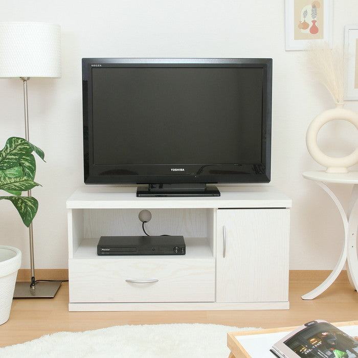 ラルゴ ローボード テレビ台 テレビボード リビングボード オークWH 9045LB オークホワイト 幅890×奥行415×高さ450mm fj-73412の画像