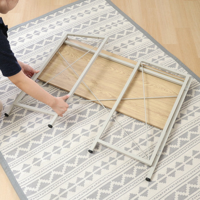 折りたたみデスク アロン NA ナチュラル 幅900×奥行410×高さ720mm fj-73636の画像