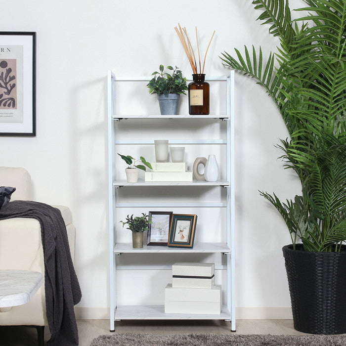 折りたたみシェルフ アロン4段 ストーン 大理石 幅610×奥行310×高さ1250mm fj-73643の画像