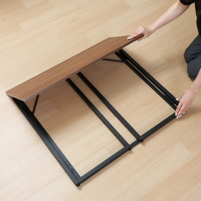 フォールディングデスク BR ブラウン 幅800×奥行400×高さ720mm 折りたたみ 折り畳み fj-73649の画像